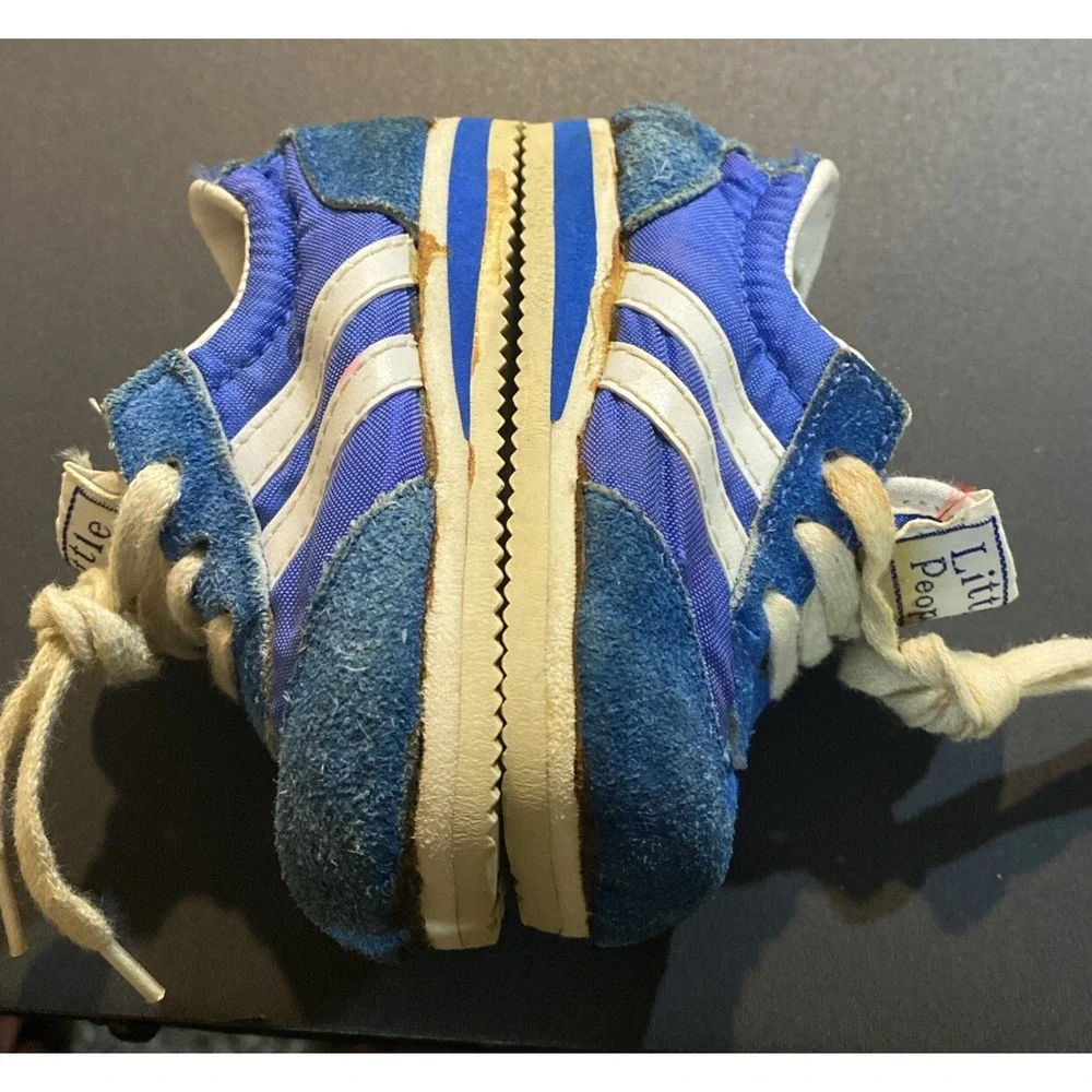 Vintage 80's Little People Tiny Baby blue suede Nylon Running shoes Very Rare